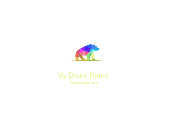 Vibrant Geometric Multicolor Bear Logo Design for Outdoor Adventure Brands